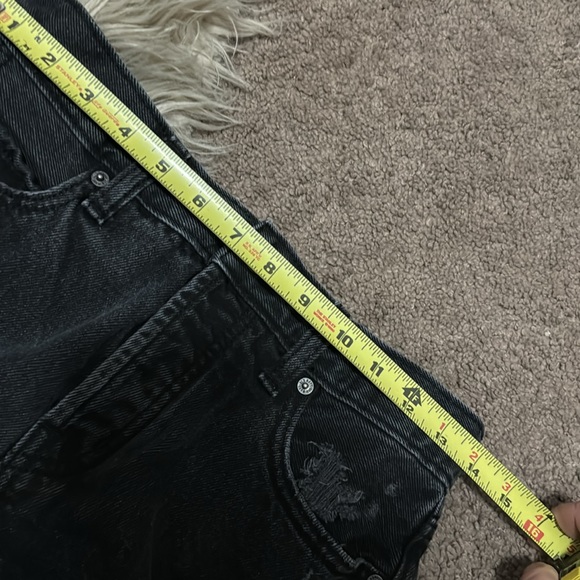 Old Navy Slouchy Straight-2-High Rise-Black-Button Fly-Vintage Wash - Picture 12 of 16